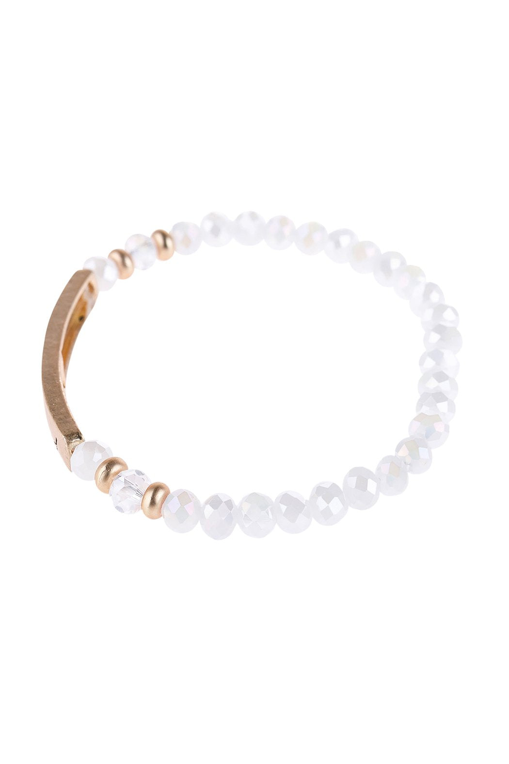 "Blessed" Rondelle Beads Stretchable Bracelet - 6 COLORS -