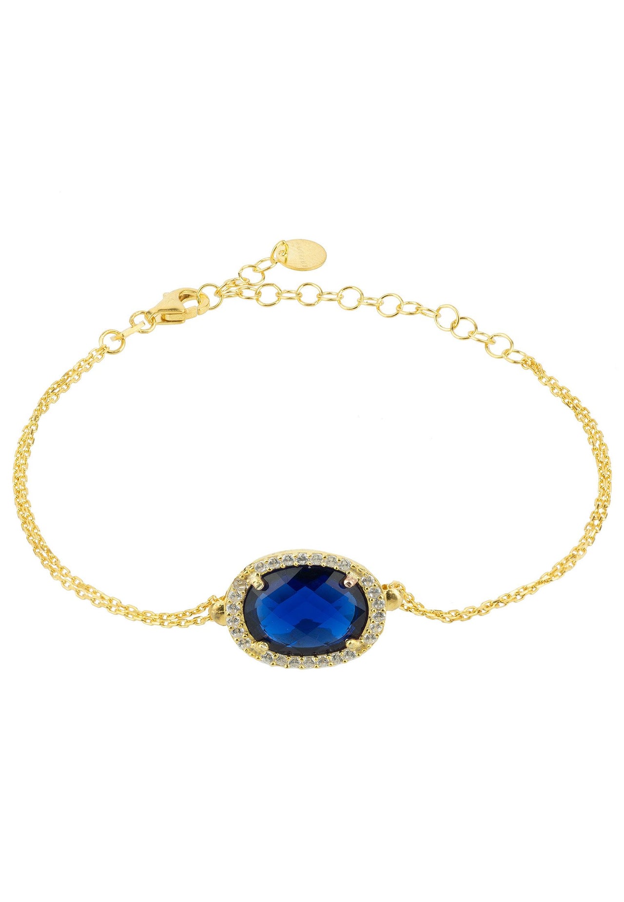 LATELITA - Beatrice Oval Gemstone Bracelet Gold Sapphire Hydro -