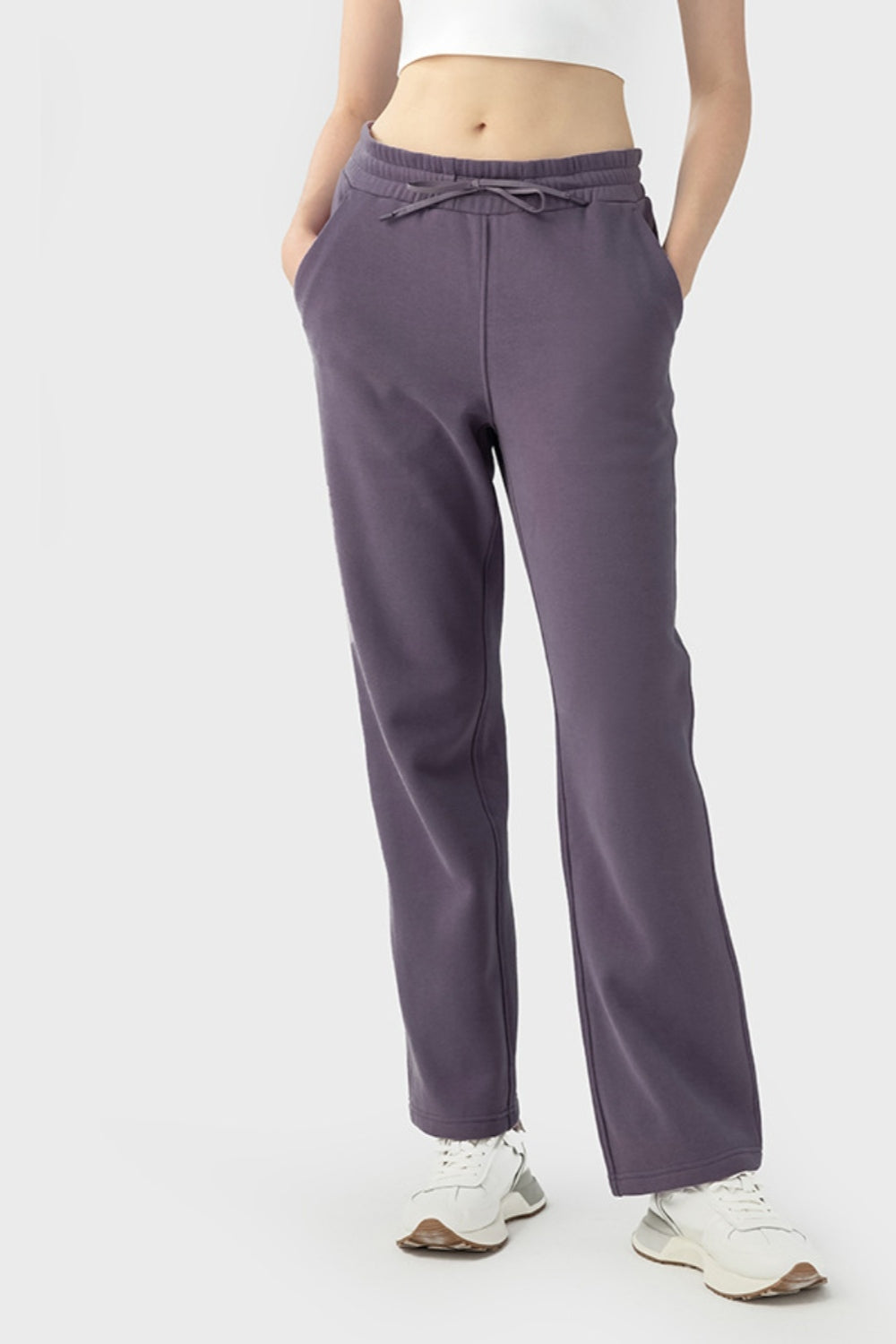 Drawstring Waist Sports Pants with Pockets - T - 9 COLORS -