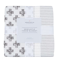 Thumbnail for Nordic Stamp and Pencil Stripe Bamboo Muslin Newcastle Throw Blanket -