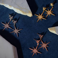 Thumbnail for LATELITA - Large Star Burst Drop Earrings Silver -