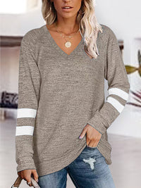 Thumbnail for V-Neck Raglan Sleeve T-Shirt - T - 4 COLORS -