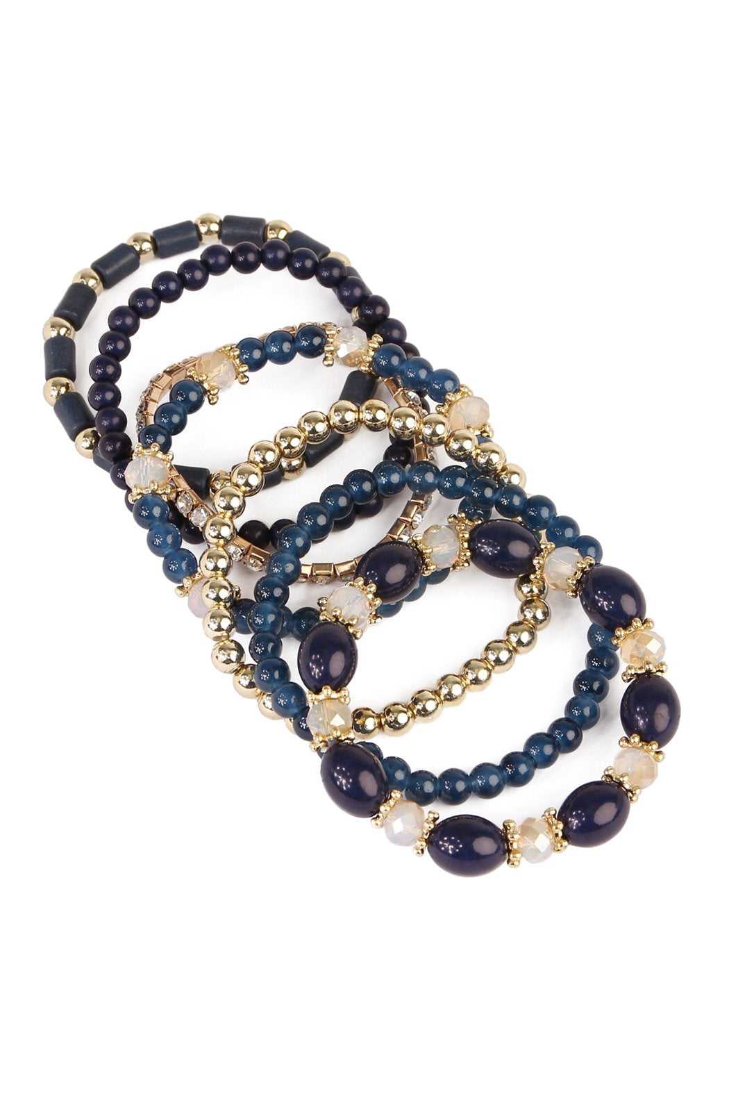 Riah Fashion -  - Multibead Stackable Bracelet - 7 COLORS -