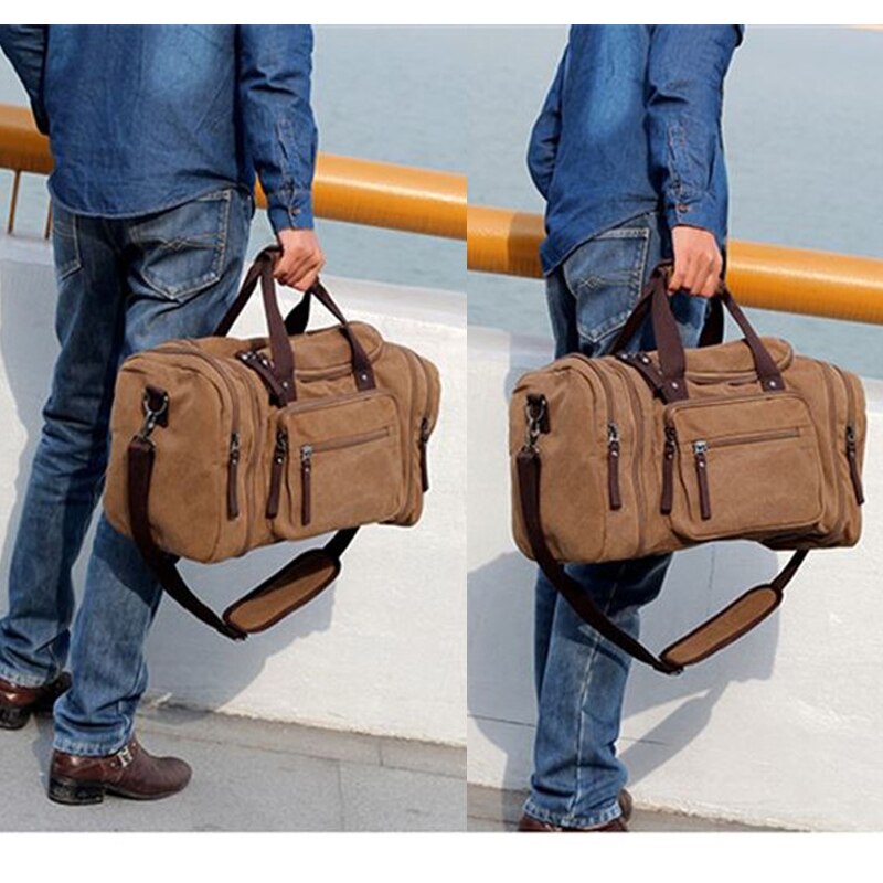 Large Capacity Mens Luggage - Travel Duffle Bag - Canvas  -  Shoulder Bag - [13-15] DAY  DELIVERY] - 5 COLORS -