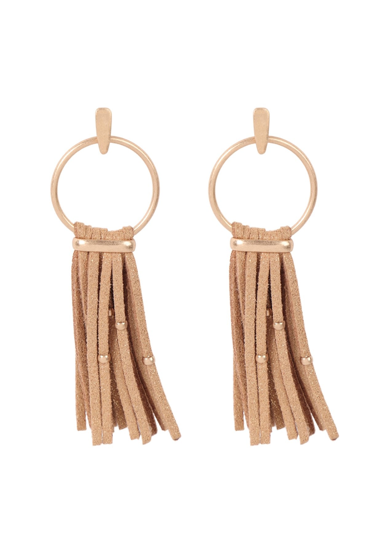 Suede Tassel Post Earrings - 6 COLORS -