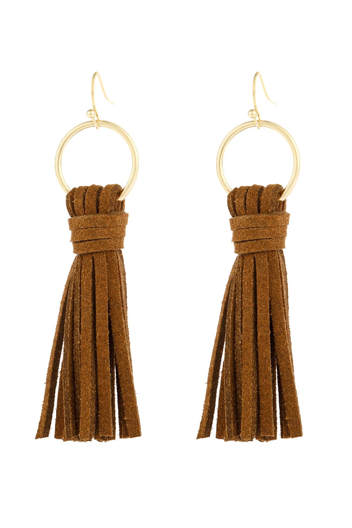 Riah Fashion - Leather Tassel Earrings - 14 COLORS -