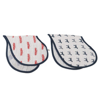 Thumbnail for Newcastle - Fire Truck and Dalmatian Cotton Heart Bibs Set of 2 -