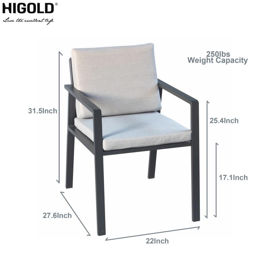 HIGOLD - 6801 Nofi Outdoor Dining Chairs set - [11-13 DAY DELIVERY] - 2 PCS. -