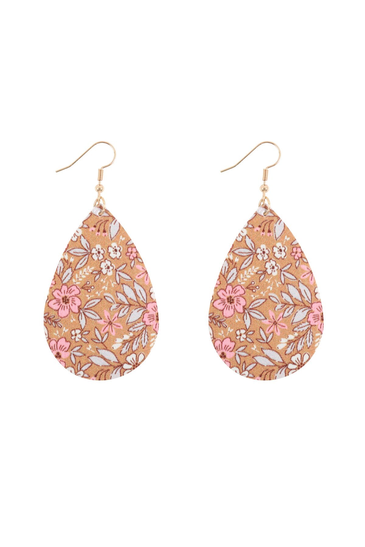 Floral Printed Pear-Shaped Earrings - 7 COLORS -