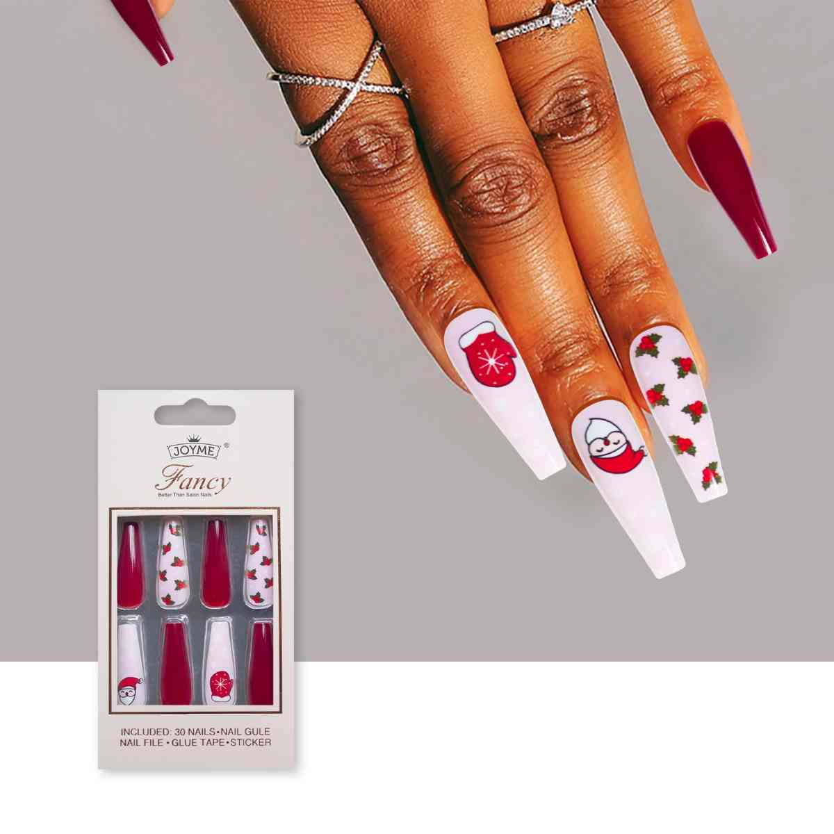 Christmas Theme ABS Press-On Nails - T - 6 STYLES/SETS -