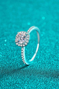 Thumbnail for 1 Carat Moissanite 925 Sterling Silver Halo Ring