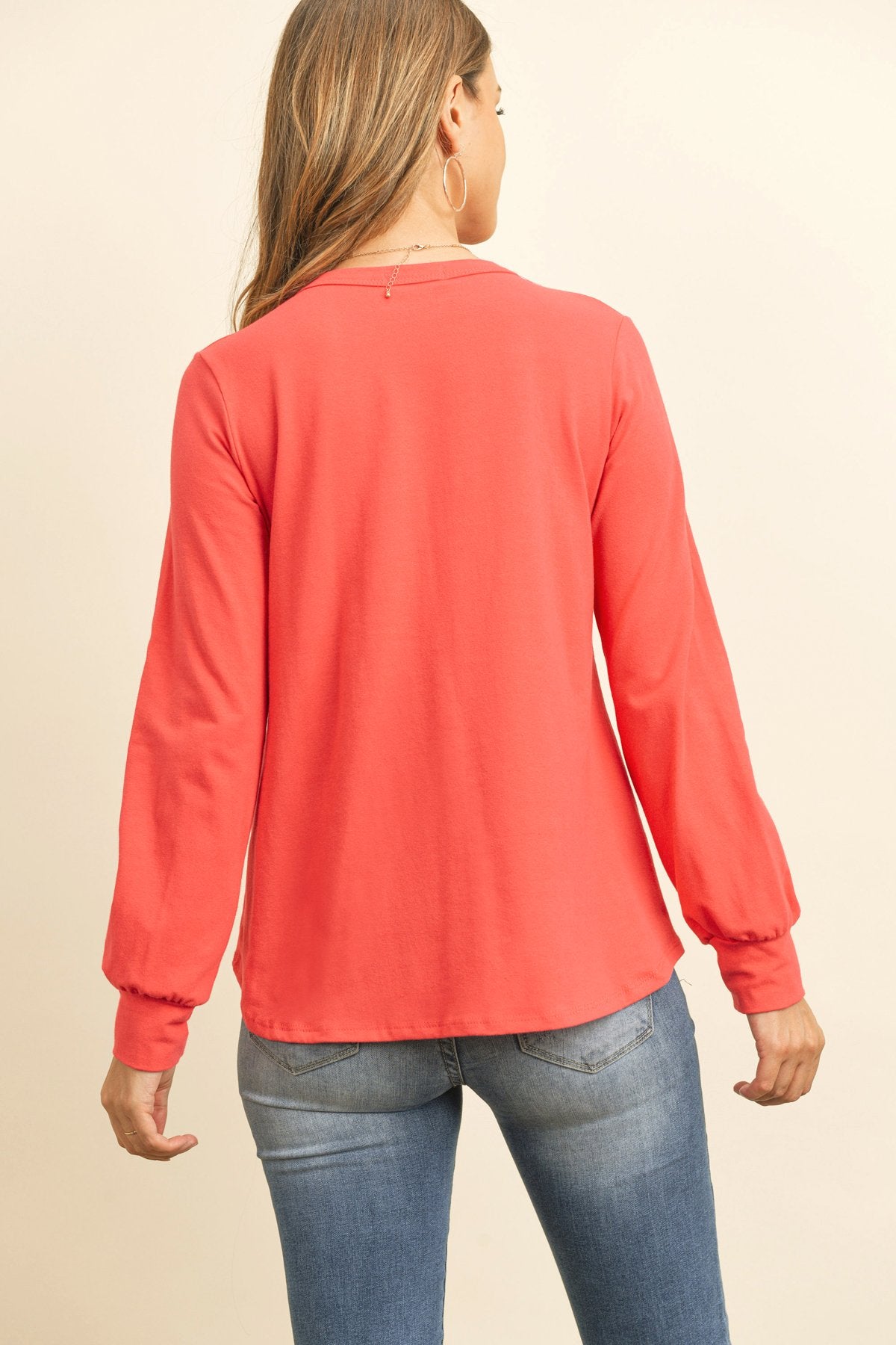 Riah Fashion - Long Sleeve Round Neck Solid Top - 17 COLORS -