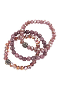 Thumbnail for Glass and Natural Stone Bracelet Set - 9 COLORS -