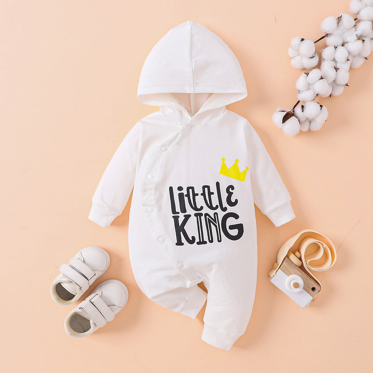 LITTLE KING Hooded Bodysuit - T - 2 COLORS -