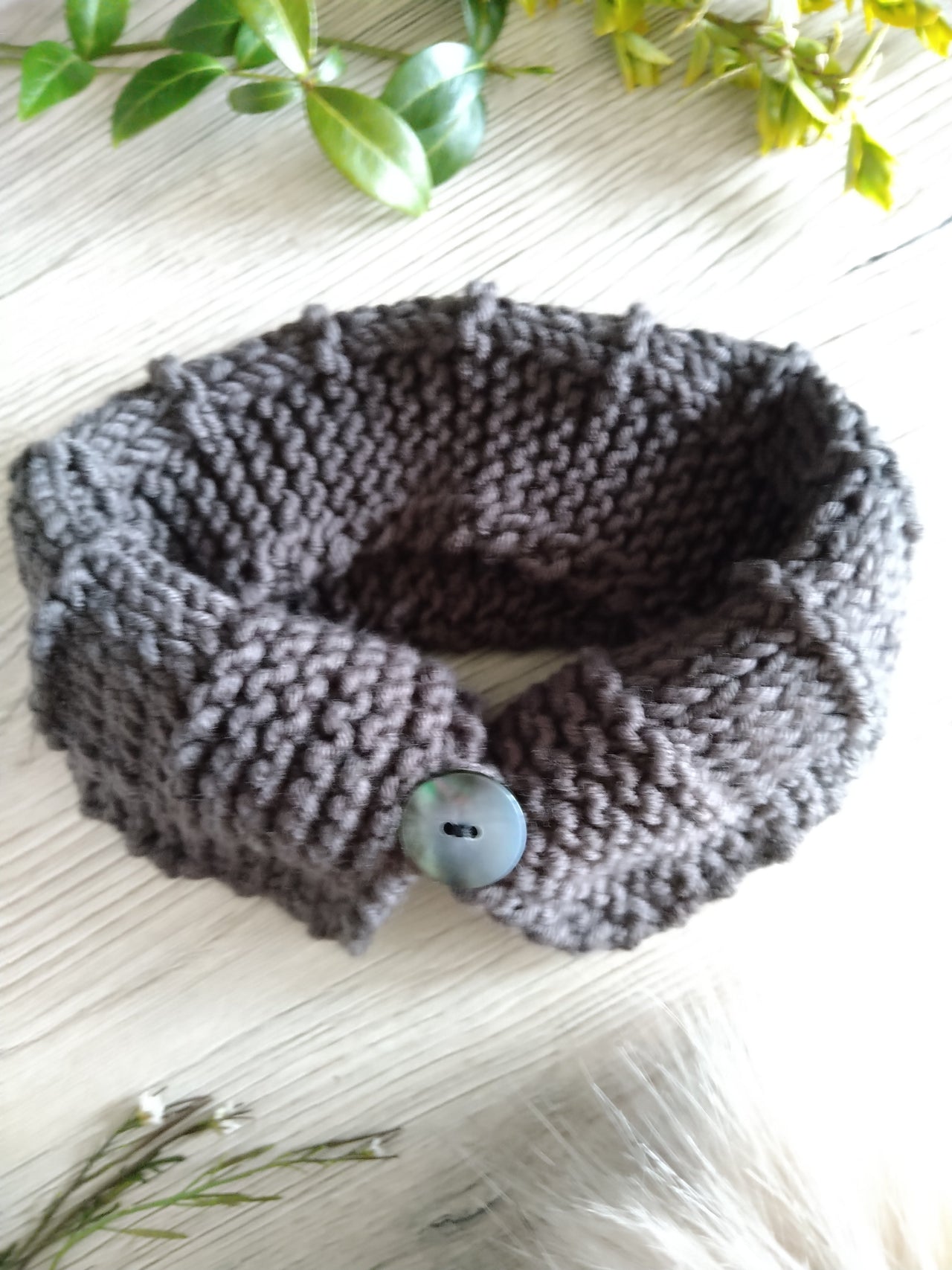 Baby Bubble - Mocca Knitted Set: Hat and Button Scarf - 1 COLOR -