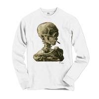 Thumbnail for Van Gogh Skull of a Skeleton With Burning Cigarette - Long Sleeve Shirt - 5 COLORS -