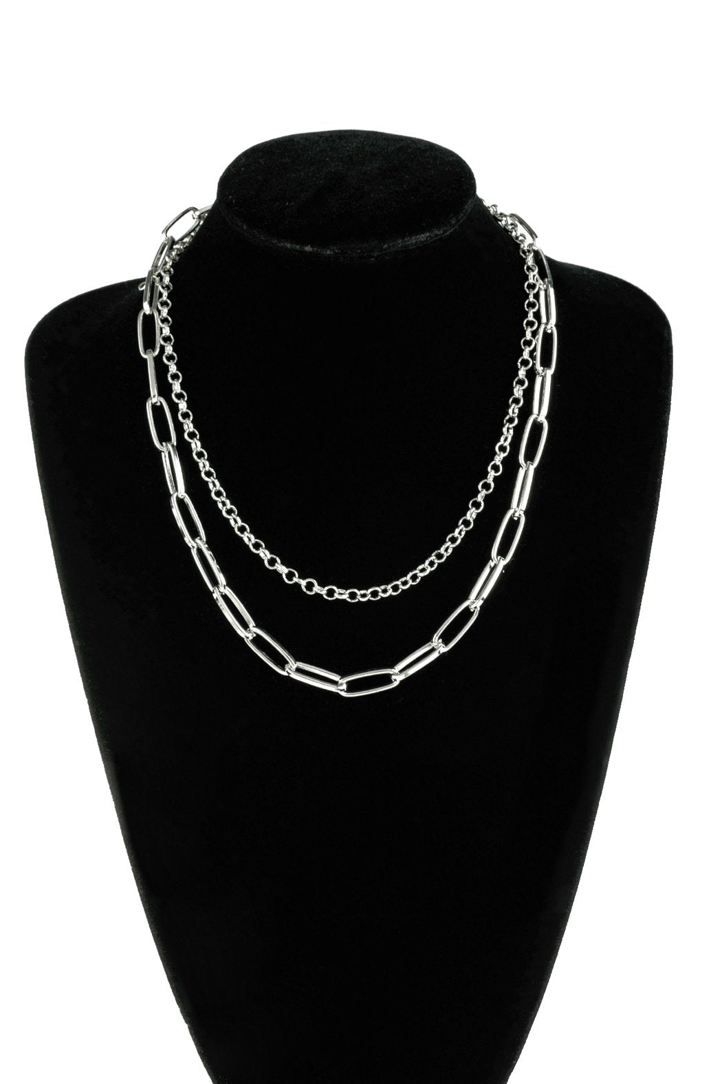 Riah Fashion - Multiline Chain Necklace - 2 FINISHES -