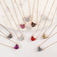 Thumbnail for Heart Glitter Epoxy Necklace - 9 COLORS -