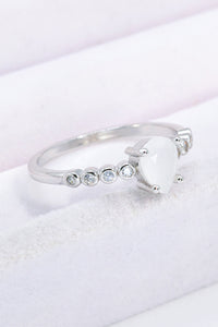 Thumbnail for Teardrop Natural Moonstone Ring - T - SIZES 6 THRU 9 - 1 FINISH -