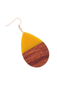 Thumbnail for Riah Fashion - Homaica Wood Pearshape Drop Earrings - 4 COLORS -