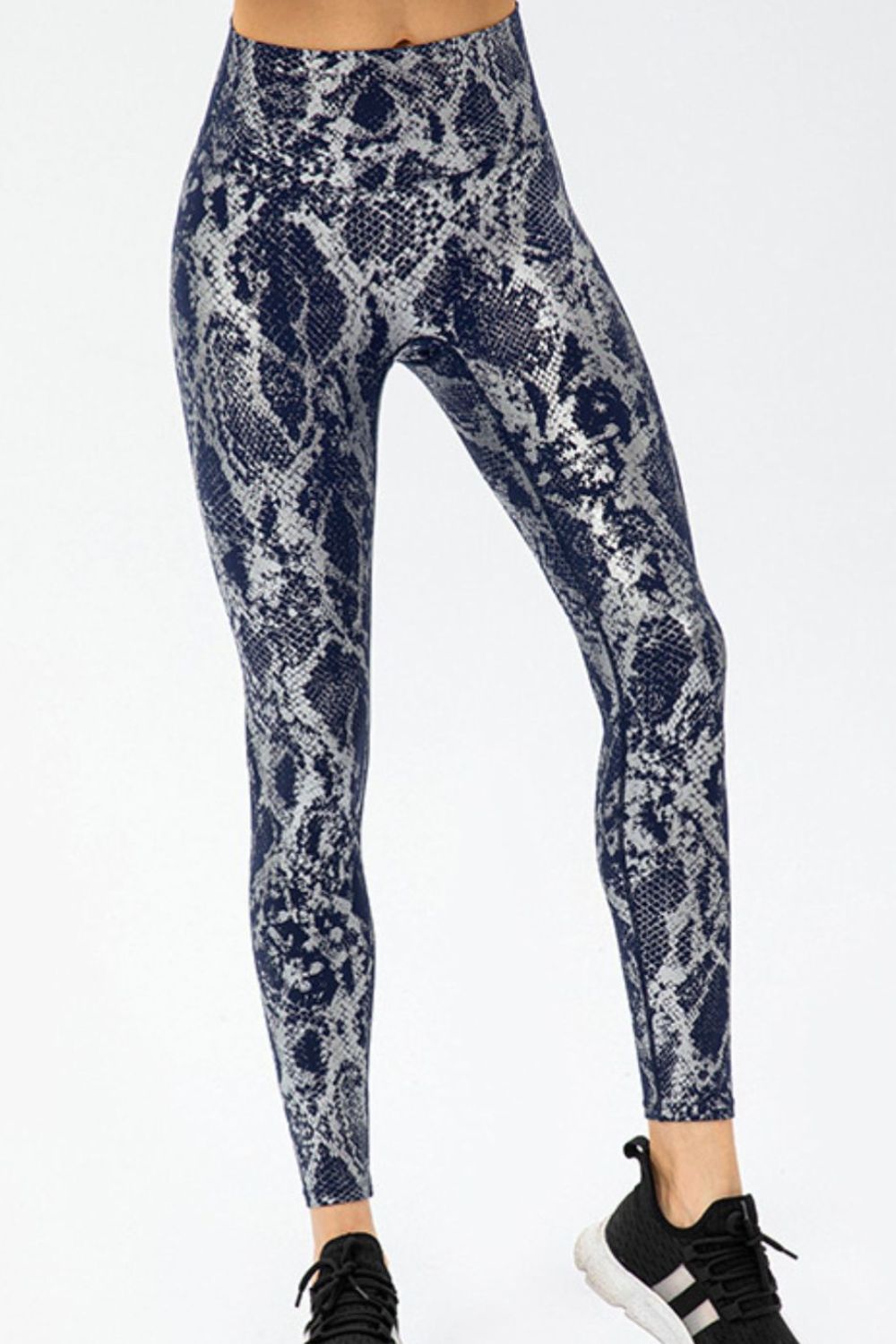 Animal Print Slim Fit Wide Waistband Long Sports Leggings - T - 4 COLORS -