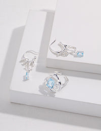 Thumbnail for Blue Topaz Hoop Statement Earrings