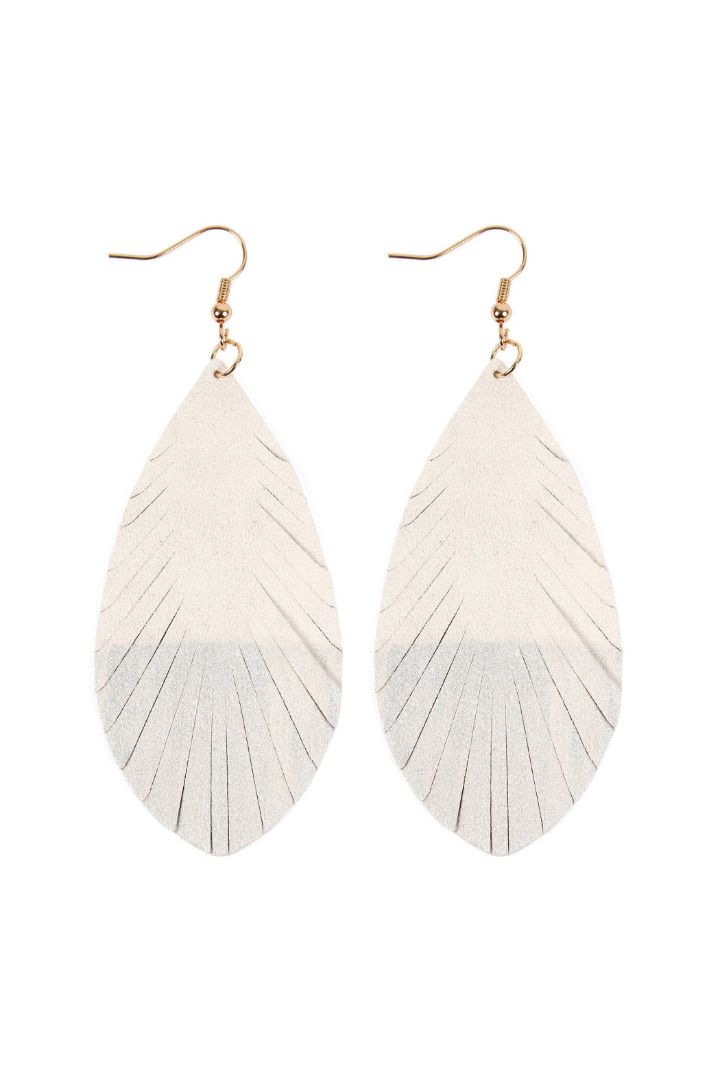 Grunge Tone Fringe Drop Leather Earrings - 12 COLORS -