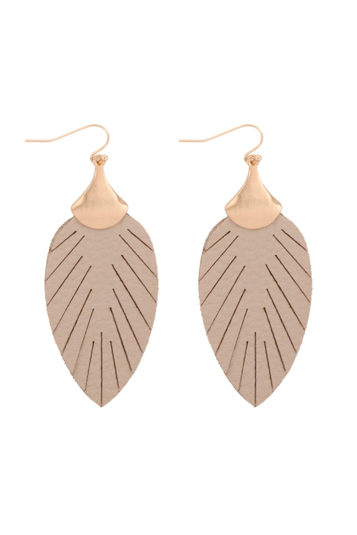 Riah Fashion - Pu Leather Hook Earrings - 5 COLORS