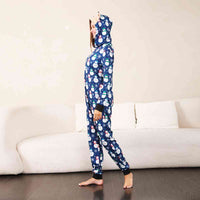 Thumbnail for WOMEN Snowman Print Hooded Jumpsuit - T -