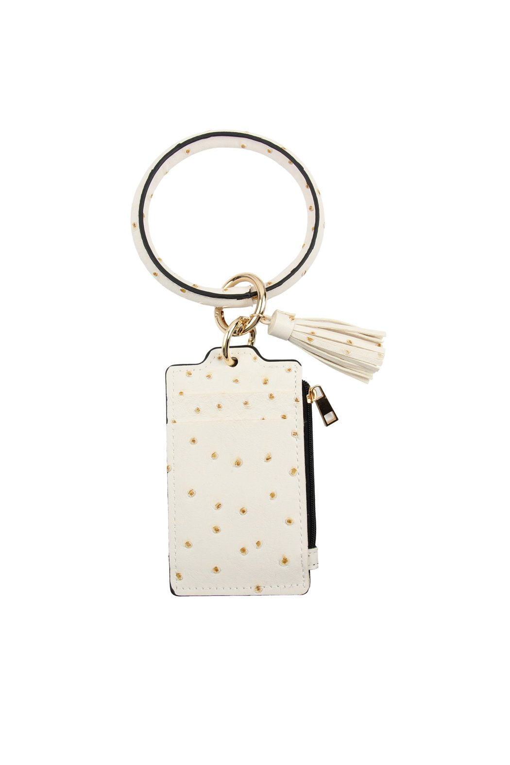 Riah Fashion - Ostrich Id Card Keychain - 5 COLORS -