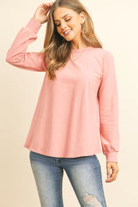 Thumbnail for Riah Fashion - Long Sleeve Round Neck Solid Top - 17 COLORS -