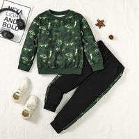 Thumbnail for Letter Print Round Neck Top and Pants Set - 2 PCS. - T - 1 COLOR -