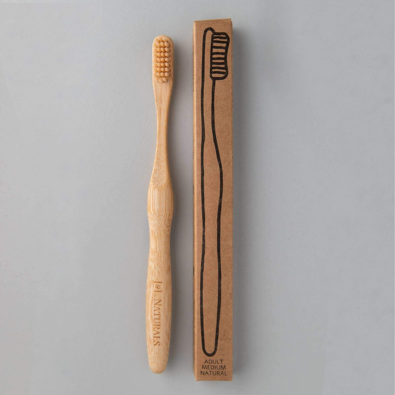 J & L Naturals - Bamboo Toothbrush (Duo) - 2 PCS. - 4 WOODS - 4 BRISTLE COLORS -