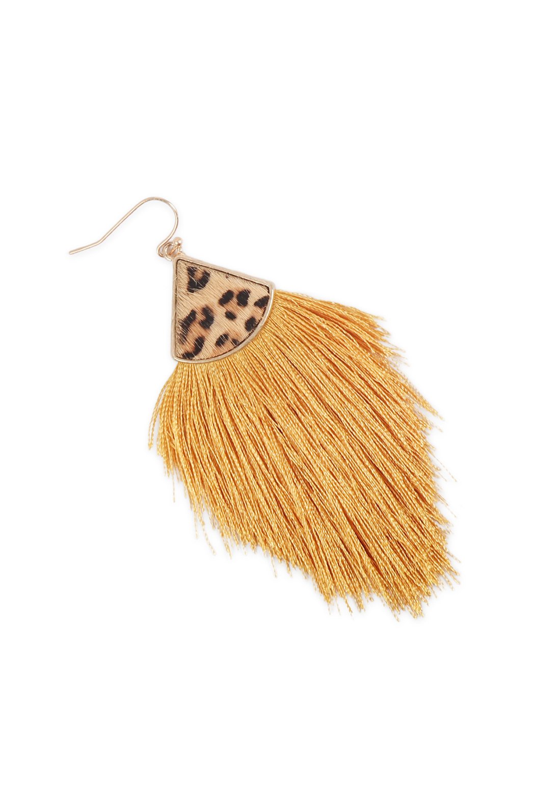 Leopard Real Leather Tassel Hook Earrings - 9 COLORS -