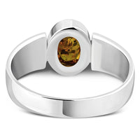 Thumbnail for Creidne - Celtic Baltic Amber Sterling Silver Ring - 8 SIZES -