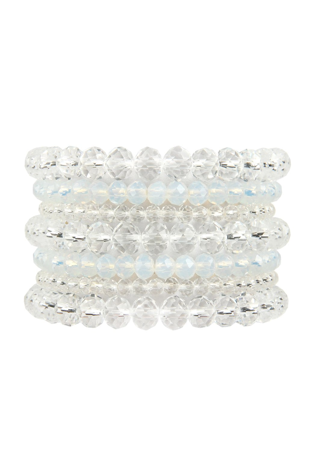 Seven Lines Glass Beads Stretch Bracelet - 22 COLORS