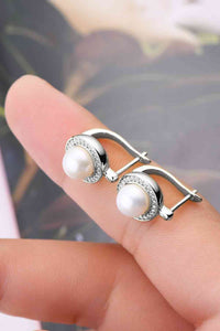 Thumbnail for Moissanite Pearl 925 Sterling Silver Earrings