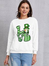 Thumbnail for LOVE Round Neck Gnome Dropped Shoulder Sweatshirt - T - 3 COLORS -