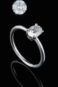 Thumbnail for 1 Carat Moissanite 925 Sterling Silver Solitaire Ring