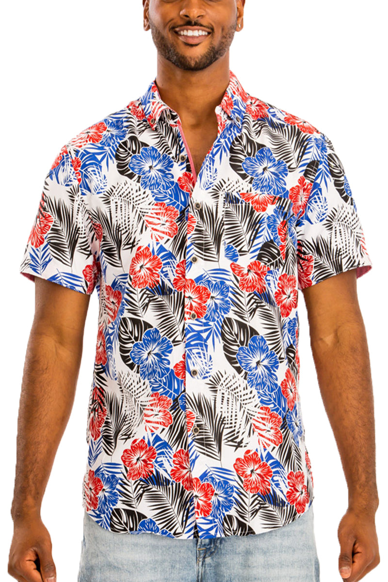 WEIV - Digital Print Hawaiian Short Sleeve Shirt -