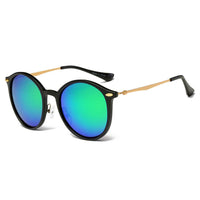 Thumbnail for Dewitt | D32 - Retro Horn Rimmed Keyhole Bridge Round Sunglasses Circle - 4 COLORS -