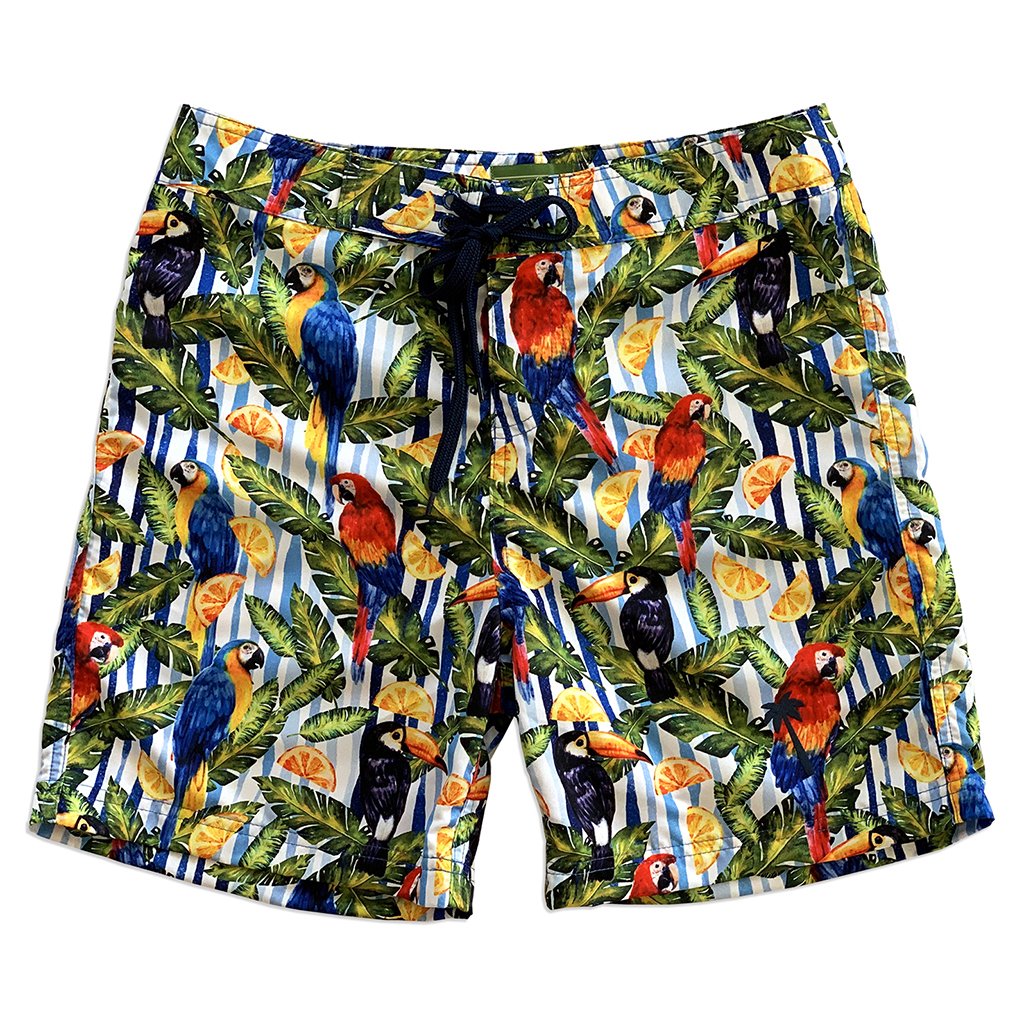 LaPalma Eco-Beachwear Sustainable Surf Tropical 17" Boardshorts Made From Recycled PET Bottles - 1 COLOR -