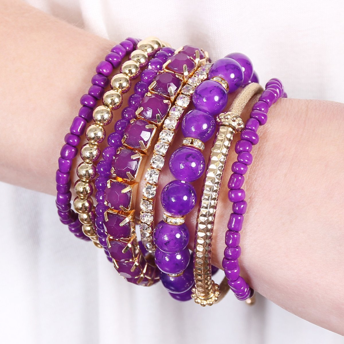 Multicolor Beaded Stretch Bracelet  - 26 COLORS