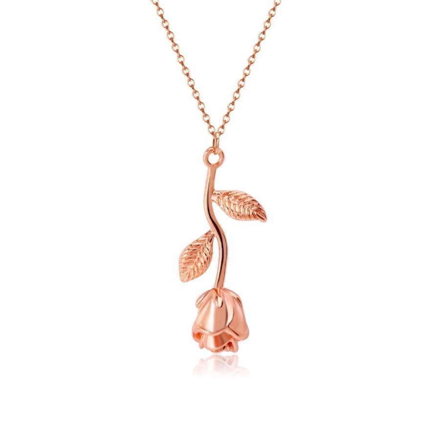 Marigold Shadows - Aimyon Rose Necklace - 3 GEM COLORS / 3 FINISHES -