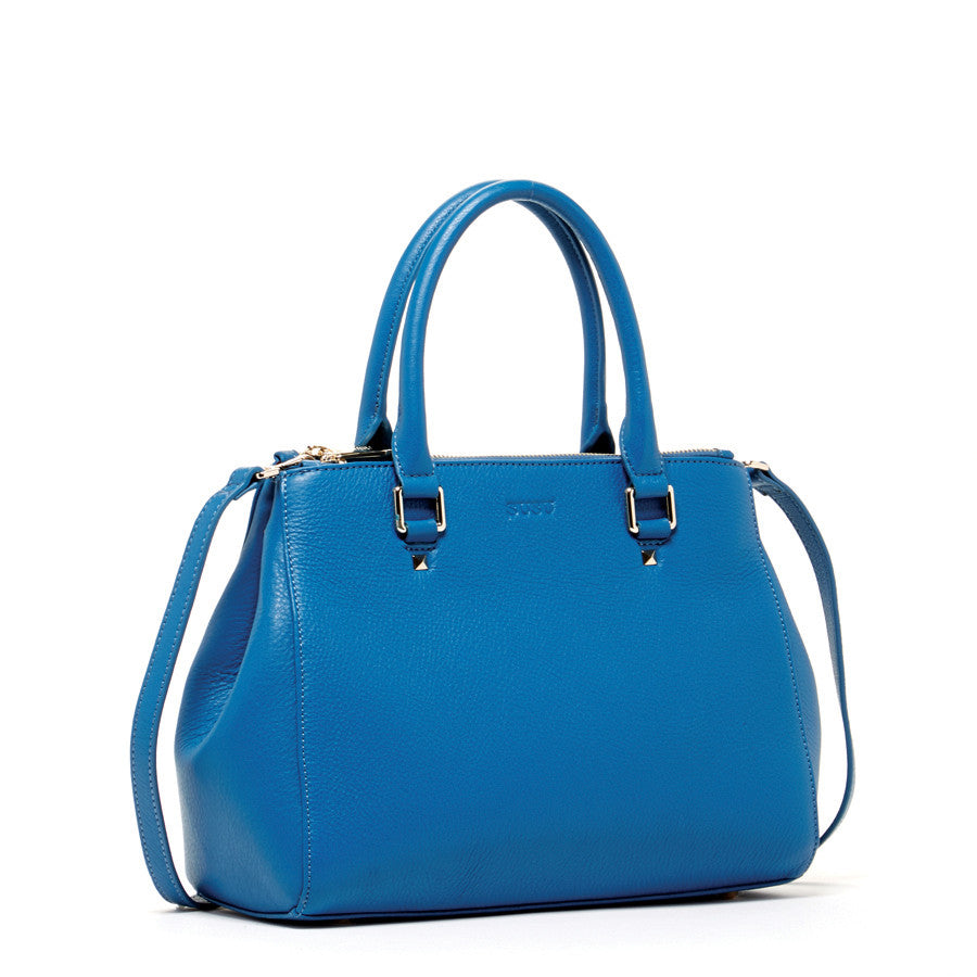 Leather Satchel Caribbean Blue -