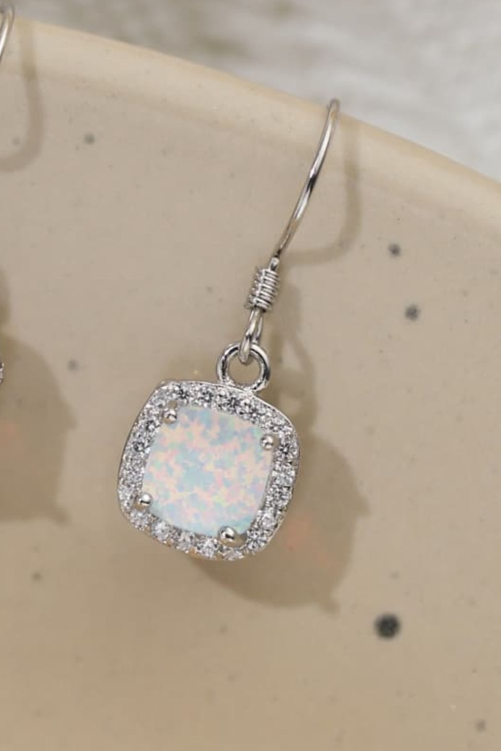 Opal Square Drop Earrings - T - 2 COLORS -