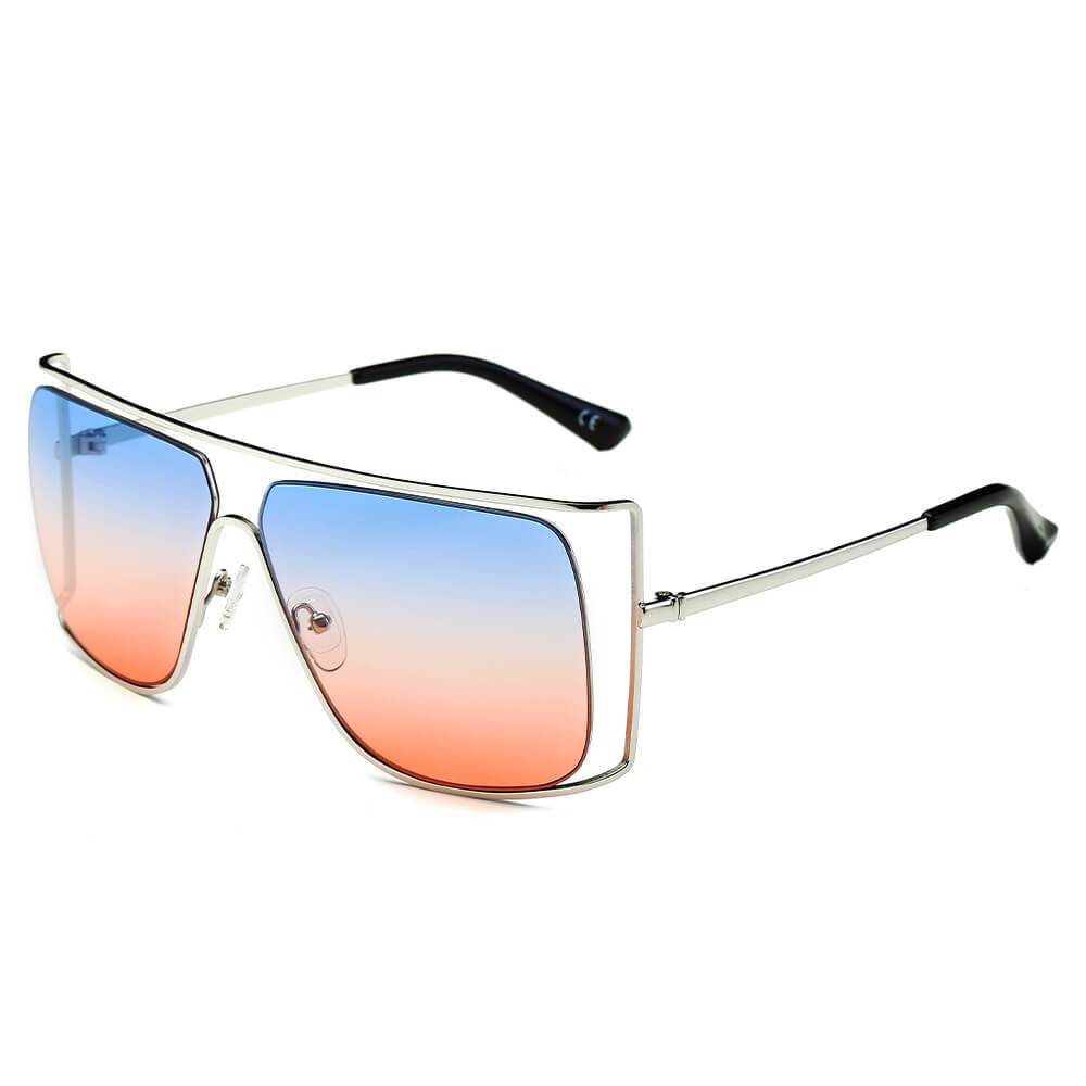 Hamel | CA01 - Women's Trendy Oversize Flat Top Metal Frame Sunglasses - 5 COLORS -