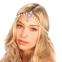 Thumbnail for KRISTIN PERRY - Draping Pearls Chain Headpiece - 3 COLORS -