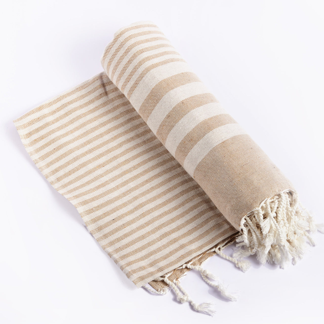 Hilana Upcycled Cotton - Fethiye Blanket Throw - Beige - 95cm X 71cm - 1 COLOR -