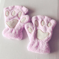 Thumbnail for Plush Cat Paw Claw Gloves - Fingerless Mittens / Gloves - [23 DAY DELIVERY] - 11 COLORS -